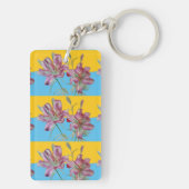 Pink Lily Waterverf Schilder Meisjes Kunst Sleutelhanger (achterkant)