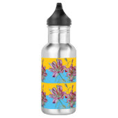 Pink Lily Waterverf Schilder Meisjes Kunst Waterfles (Rechts)