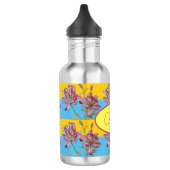 Pink Lily Waterverf Schilderende meisjes Kunst 532 Waterfles (Links)