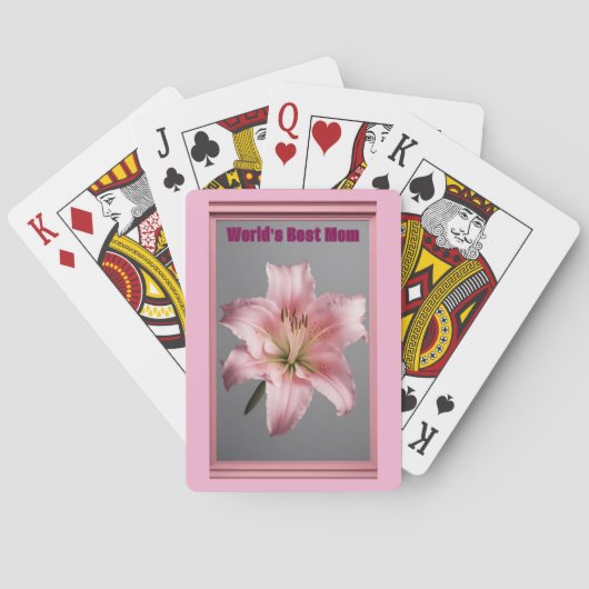 Pink Lily World's Best Mom Card Deck Pokerkaarten (Achterkant)