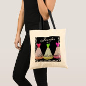 PINK & LIME GREEN Bridesmaid Canvas tas (Voorkant (product))