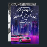 Pink Limo Limousine City Sweet 16 Verjaardag Foto Kaart<br><div class="desc">Pas voor uw gebeurtenis aan</div>