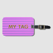 Pink Lined Luggage Tag Bagagelabel (Voorkant (horizontaal))