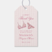 Pink Lingerie Shower Bachelorette Bridal Favor Cadeaulabel (Voorkant)