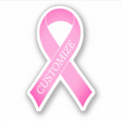 Pink-lint borstkankersensibilisering logo vinyl sticker (Voorkant)
