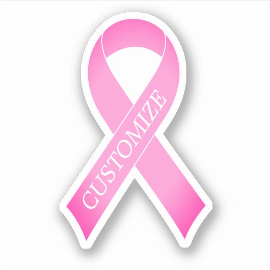 Pink-lint borstkankersensibilisering logo vinyl sticker (Voorkant)