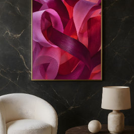 Pink Lint Kunst – Elegante moderne Valentijnsdag Poster