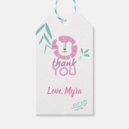Pink Lion Gift Label Cadeaulabel
