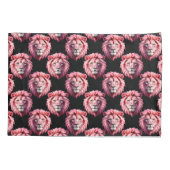 Pink Lion Head Animal Pattern Design - Black  Kussensloop (Achterkant)