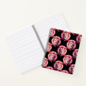 Pink Lion Head Animal Pattern Design - Black  Notitieboek (Binnen)