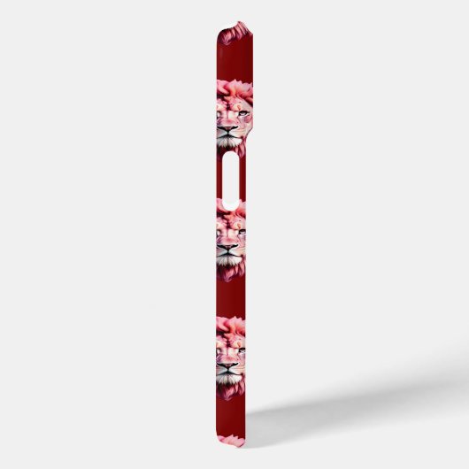 Pink Lion Head Animal Pattern Design Red  Case-Mate iPhone Case (Achterkant / Rechts)