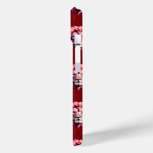 Pink Lion Head Animal Pattern Design Red  Case-Mate iPhone Case (Achterkant / Links)