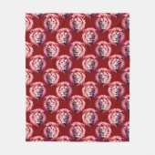 Pink Lion Head Animal Pattern Design Red  Fleece Deken (Voorkant)