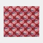 Pink Lion Head Animal Pattern Design Red  Fleece Deken (Voorkant (Horizontaal))