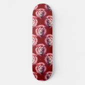 Pink Lion Head Animal Pattern Design Red  Persoonlijk Skateboard (Voorkant)