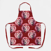 Pink Lion Head Animal Pattern Design Red  Schort (Voorkant)