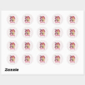 Pink Lion Monogram Patchwork Letter L Ronde Sticker (Vel)