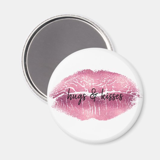 Pink Lips gepersonaliseerd Magneet (Voorkant / Achterkant)