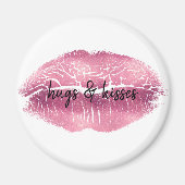 Pink Lips gepersonaliseerd Magneet (Voorkant)