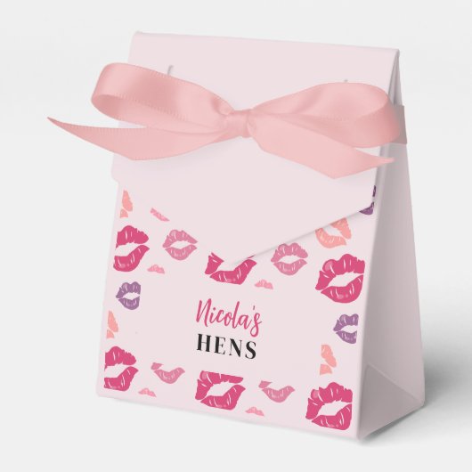 Pink Lips Kiss de Miss Hens Party Favor Box Bedankdoosjes (Voorkant Zijde)