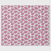 Pink Lips Kiss Lipstick Beauty Supply Distributeur Cadeaupapier (Vlak)