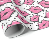 Pink Lips Kiss Lipstick Beauty Supply Distributeur Cadeaupapier (Rol Hoek)