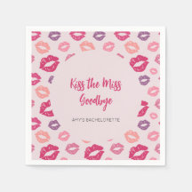 Pink Lips Kus de Miss Bachelorette Party servetten