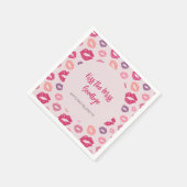 Pink Lips Kus de Miss Bachelorette Party servetten (Hoek)