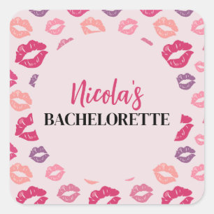 Pink Lips Kus de Miss Bachelorette Party Sticker