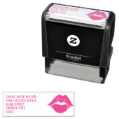 Pink Lips Lipstick Kiss Retouradres Zelfinktende Stempel (In situ)