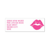 Pink Lips Lipstick Kiss Retouradres Zelfinktende Stempel (Design)