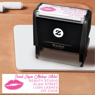 Pink Lips Make-up Artist Adres Zelfinktstempel Zelfinktende Stempel