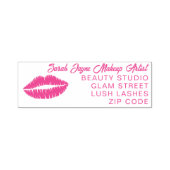 Pink Lips Make-up Artist Adres Zelfinktstempel Zelfinktende Stempel (Design)