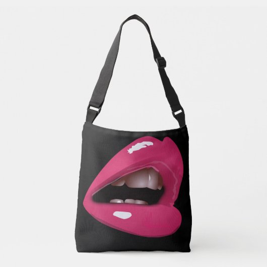 PINK LIPS MOUTH WILD TASSEN CROSSBODY BAG (Voorkant)