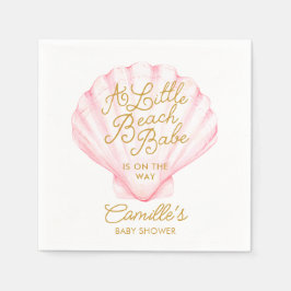 Pink Little Beach Babe Baby shower Servet