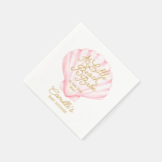 Pink Little Beach Babe Baby shower Servet (Hoek)