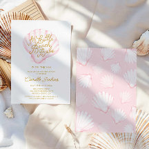 Pink Little Beach Babe Shell Baby shower