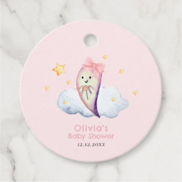 Pink Little Boo Bow Ghost Girl Baby shower Bedankjes Labels