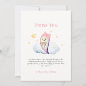 Pink Little Boo Bow Ghost Girl Baby shower Bedankkaart (Voorkant)