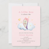 Pink Little Boo Bow Ghost Girl Baby shower Kaart (Voorkant)
