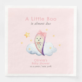 Pink Little Boo Bow Ghost Girl Baby shower Servet