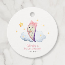 Pink Little Boo Bow Ghost Halloween Baby shower Bedankjes Labels