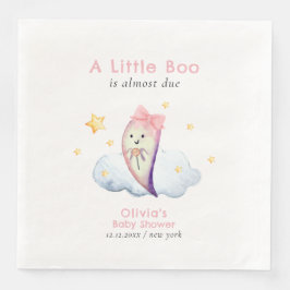 Pink Little Boo Bow Ghost Halloween Baby shower Servet
