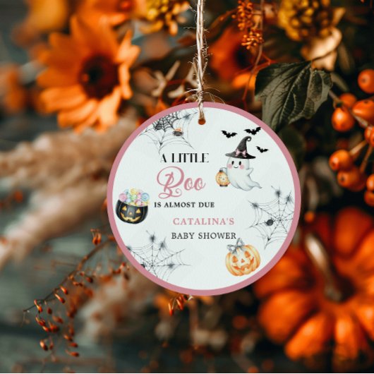 Pink Little Boo Ghost-Baby shower Bedankjes Labels