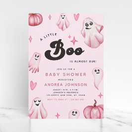 Pink Little Boo Ghost Baby shower Uitnodigen Kaart