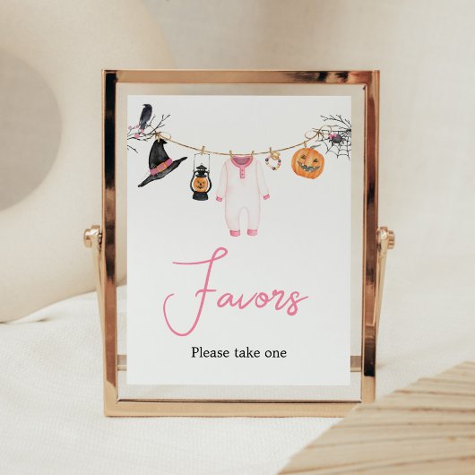 Pink Little Boo Halloween Baby shower Favorieten Poster