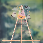 Pink Little Boo Halloween Baby shower Welkom Acryl Bord (Neutraal)