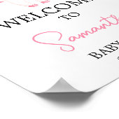 Pink Little Boo Halloween Baby shower Welkom Poster (Hoek)