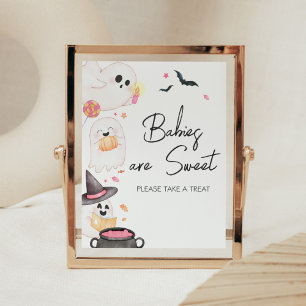 Pink Little Boo Halloween baby's zijn zoet Poster