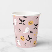 Pink Little Boo Halloween Ghost Papieren Bekers (Achterkant)